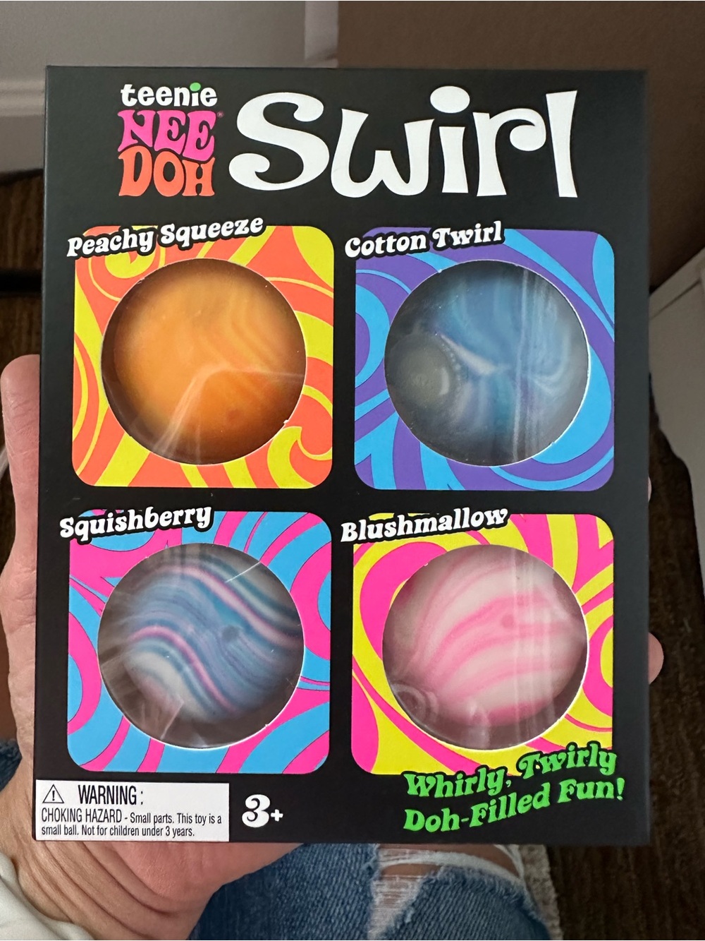 NeeDoh Teenie Swirl 4-Pack – Peachy Squeeze, Cotton Twirl, Squishberry & Blushma
